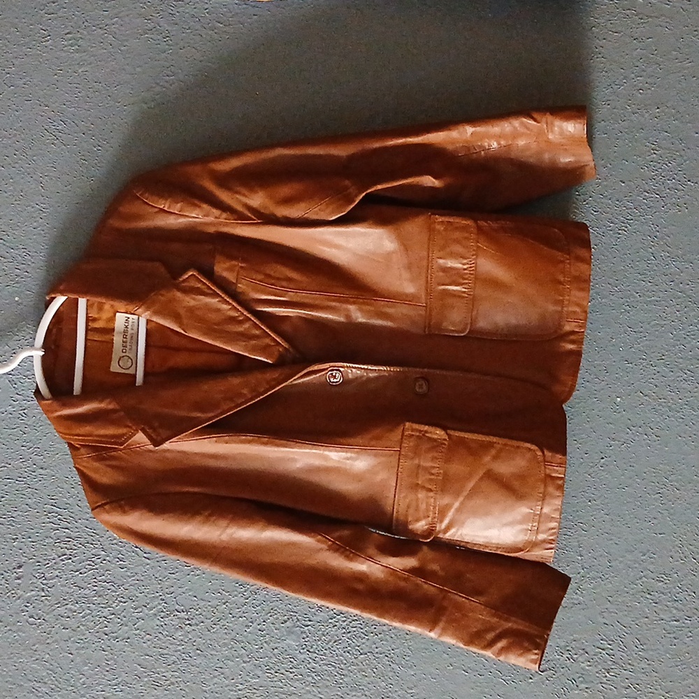 Deerskin Trading Post Brown Leather Blazer